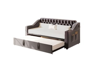 Lit banquette 90x190 cm coloris gris