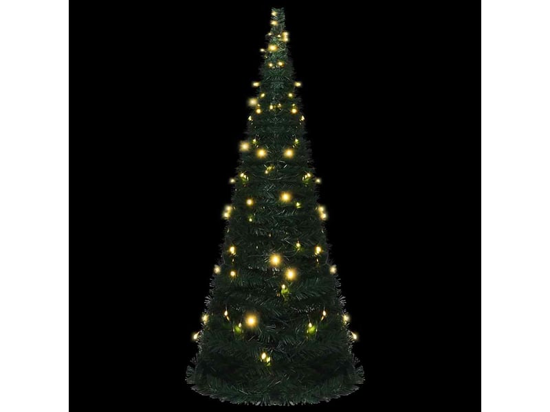  Sapin de noël - arbre de noël artificiel pré-éclairé avec guirlandes vert 210cm  - Conforama C