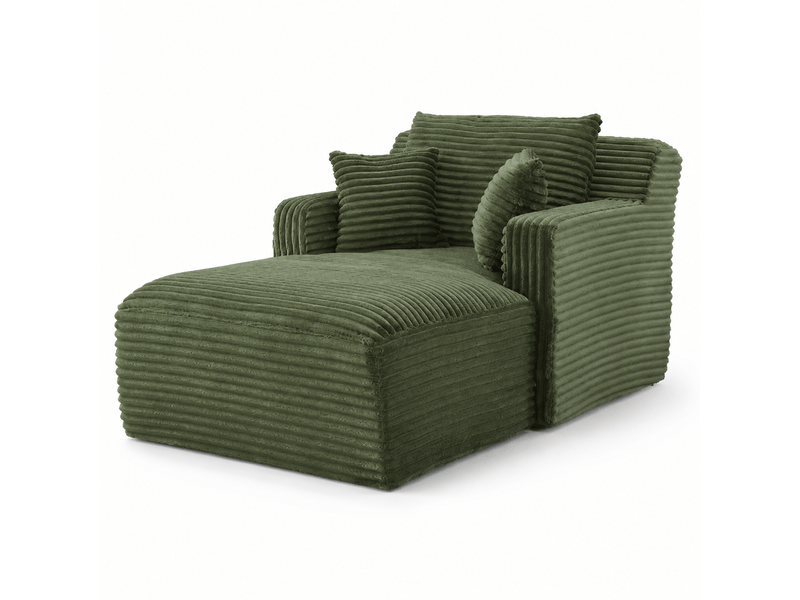  Chaise-longue velours côtelé moderne – convertible et relax, sans montage | salon, bureau, appartement  - Conforama A