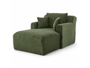Chaise-longue velours côtelé moderne – convertible et relax, sans montage | salon, bureau, appartement