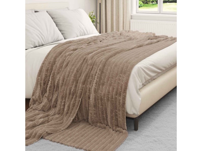  Plaid canapé camel 270x240 cm 1.85 kg polaire  - Conforama C