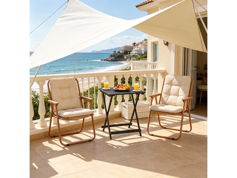  Table pliante de balcon, table d’appoint extérieure, table camping portable multifonctionnelle  - Conforama E