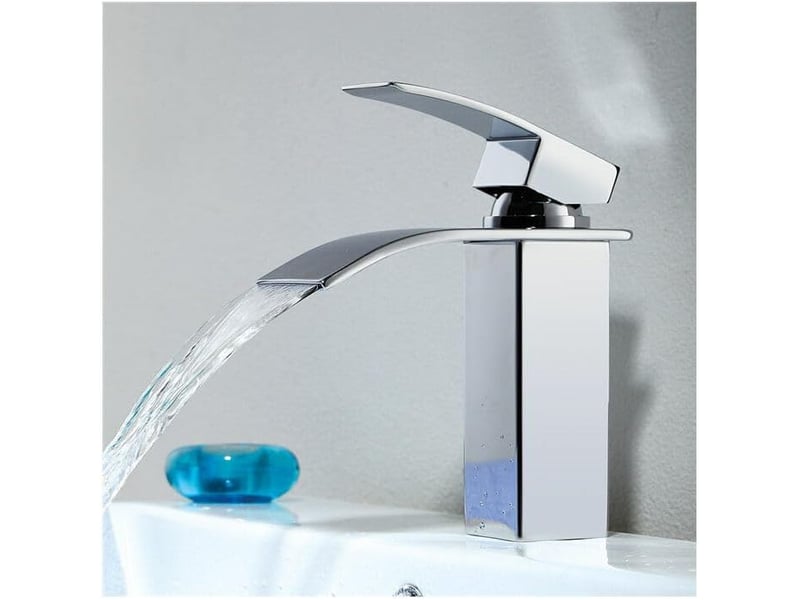  Robinet salle de bain cascade mitigeur de lavabo en laiton robinet à deux voies chromé design moderne PPL000876TBY - Conforama C