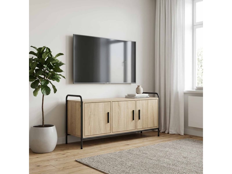  Meuble tv moderne, banc tv 79,5x33x50 cm chêne sonoma bois d'ingénierie shl12290  - Conforama B