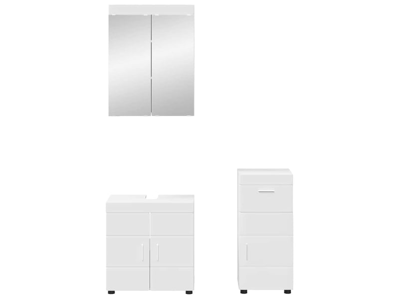  Ensemble de mobilier de salle de bain tulum 3 pièces blanc cf64724  - Conforama C