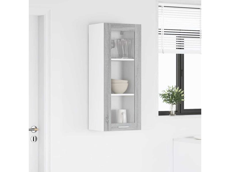 Meuble de rangement, armoire suspendue gris sonoma 40x31x100cm shl7149 - Conforama D