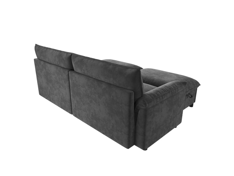  Canapé modulaire cloud u kora gris avec 2 poufs mobiles, dossier haut  - Conforama E