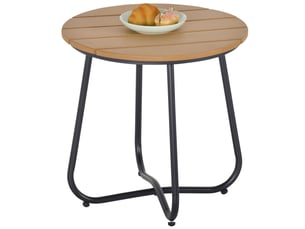 Petite table basse ronde, cadre en acier, table de jardin pour balcon, balcon, terrasse, salon, ø49 x 48h cm, marron