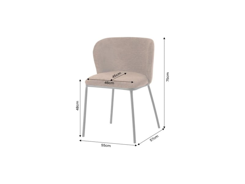  Lot de 2 chaises pavia marron – assise rembourrée, dossier arrondi et pieds noirs fins  - Conforama C