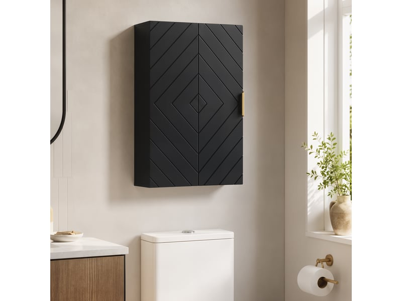  Armoire murale de salle de bain, armoire à pharmacie murale meuble de rangement avec étagère réglable  - Conforama C