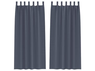 Lot de 2 rideaux occultants, rideaux black-out avec anneaux anthracite 245 x 140 cm cf44554
