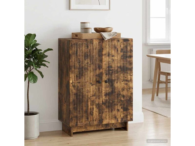  Buffet - bahut - meuble de rangement chêne fumé 66 x 34,5 x 90 cm bois d'ingénierie  - Conforama D