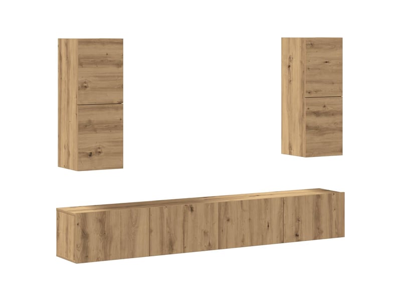  Ensemble de meuble tv - banc tv - meuble de rangement mural 4 pcs chêne artisanal  - Conforama A