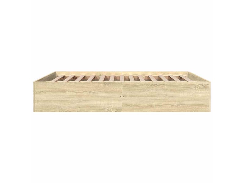  Lit double- lit adulte -  cadre de lit sans matelas chêne sonoma 150x200 cm  - Conforama D