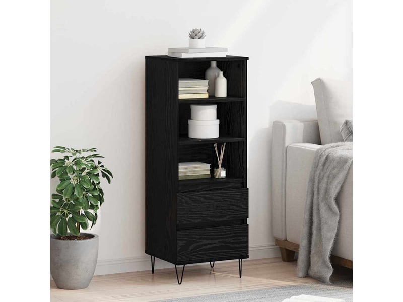  Buffet - haut armoire chêne noir 40 x 36 x 110 cm bois d'ingénierie  - Conforama D