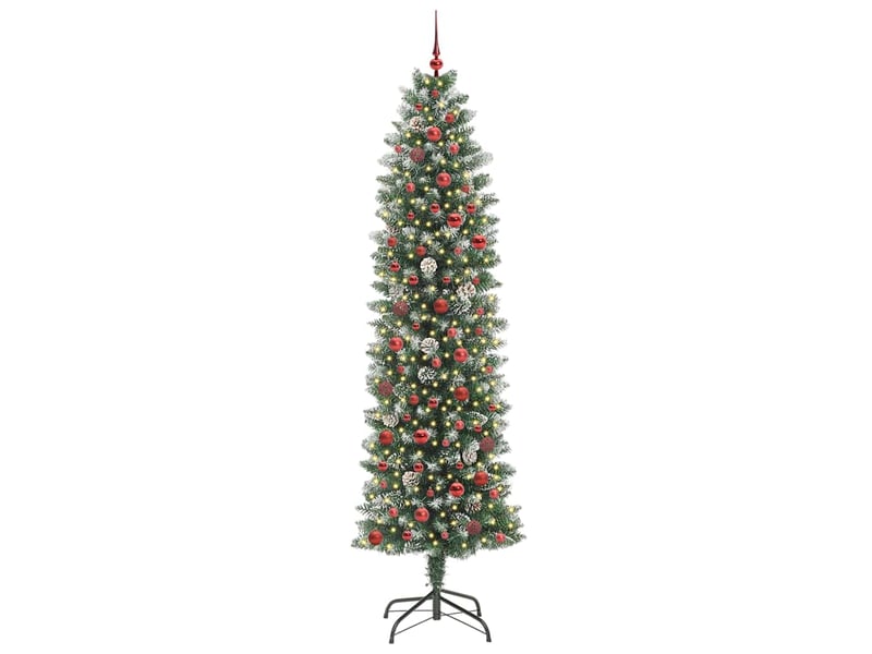 Sapin de noël, arbre de noël artificiel slim vert et blanc 240 cm cf61708 - Conforama C