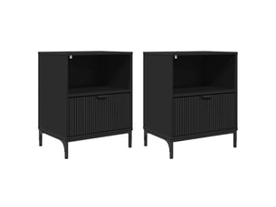 Tables de chevet 2 pièces noir 49 x 36 x 61 cm bois d'ingénierie