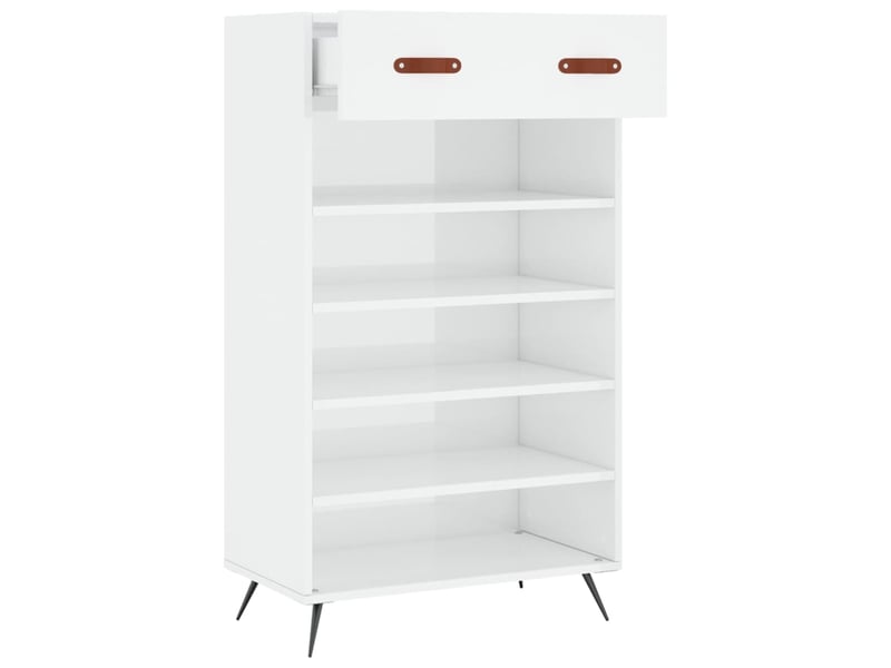  Meuble à chaussure | armoire à chaussure blanc brillant 60x35x105 cm bois ingénierie  - Conforama E