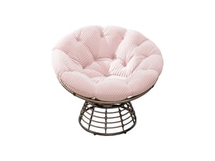 Chaise papasan pivotante 92x67 cm ergonomique en métal rose