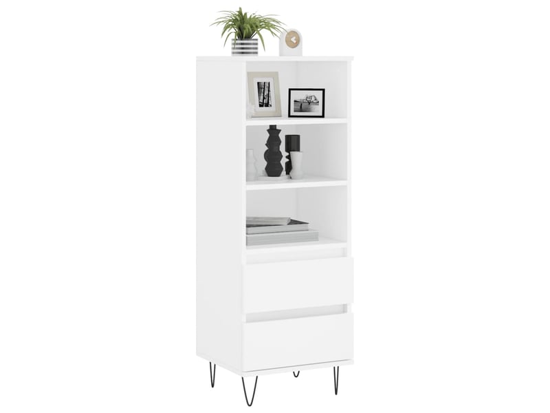  Buffet haut - bahut - meuble de rangement blanc 40x36x110 cm bois d'ingénierie  - Conforama C