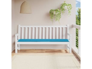 Coussin de banc de jardin, coussin d'assise bleu 200x50x3 cm tissu oxford cf52674