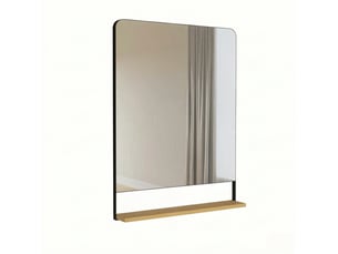 Miroir rectangulaire à fixer coloris noir <strong>COVREO </strong>  <strong></strong> - 60 cm x 10 cm