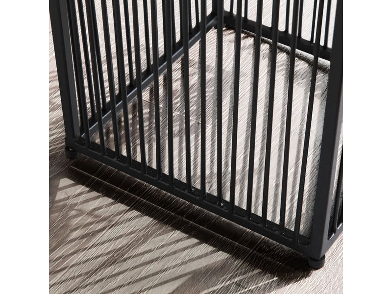  Lot de 2 cache-pots carrés sur pied 25 et 20 cm en fer noir  - Conforama D