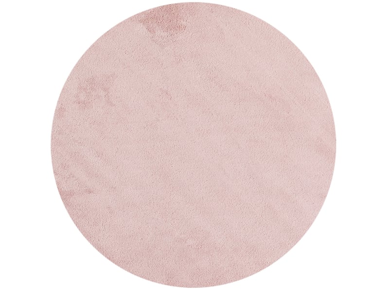 Tapis lavable rond en microfibre douce - rose poudré 120x120cm SKY1201205400ROSE - Conforama A