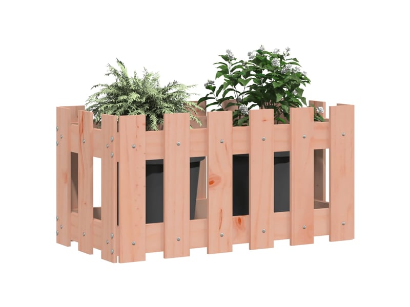  Jardinière - bac à fleurs avec design de clôture 60x30x30 cm douglas massif  - Conforama C