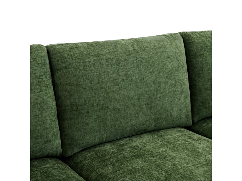  Canapé modulable,278x161x81 cm,6 places convertible ul,chenille,vert  - Conforama E