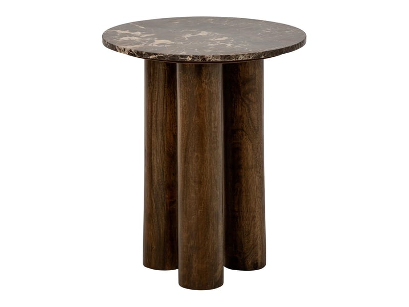  Table d'appoint en marbre isaak 60cm marron  - Conforama A