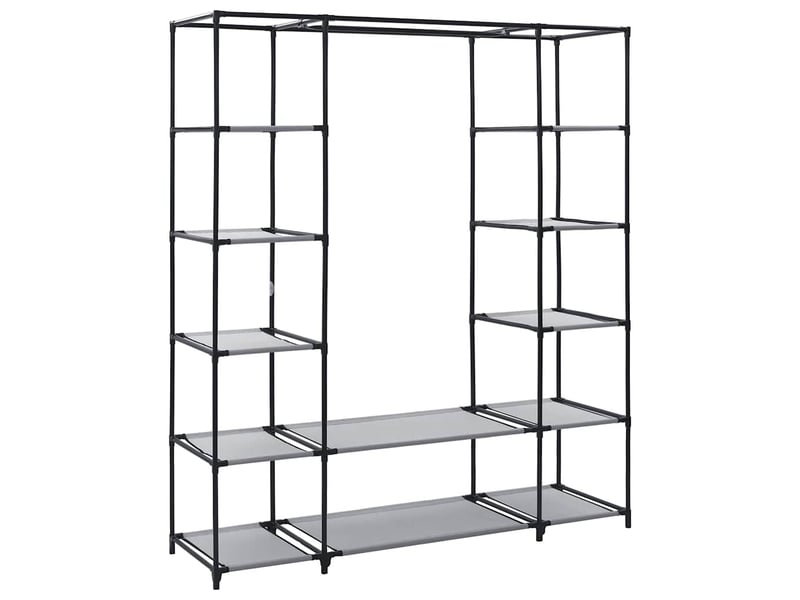  Armoire avec compartiments et tiges gris 150x45x176 cm tissu  - Conforama C