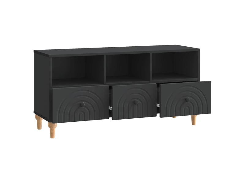  Meuble tv - banc tv - meuble de rangement 102 x 34,5 x 50 cm noir bois d’ingénierie  - Conforama E