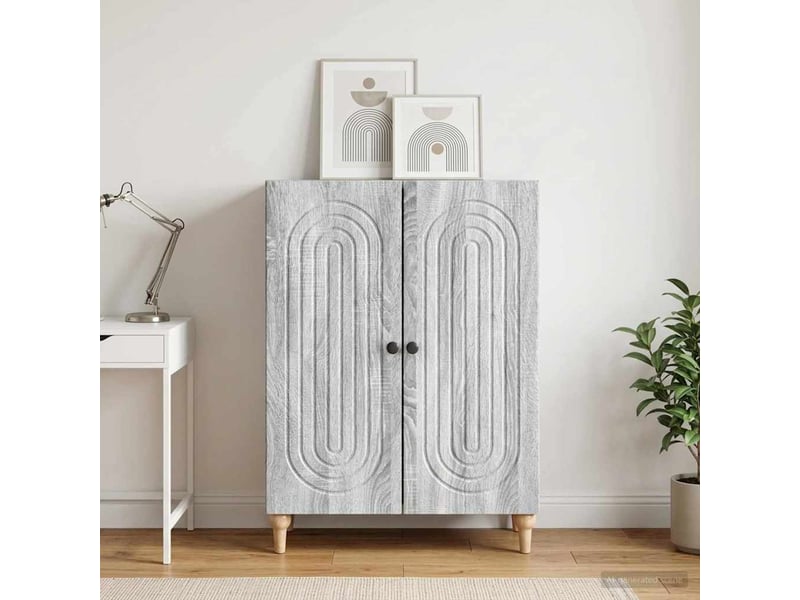  Buffet - bahut - meuble de rangement sonoma gris 66 x 34,5 x 90 cm bois d'ingénierie  - Conforama B