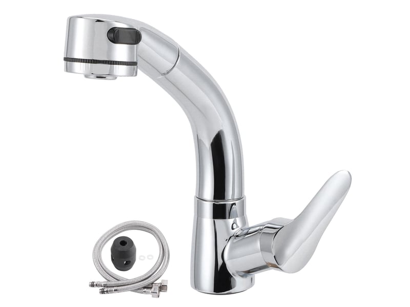  Robinet mitigeur d'eau chaude et froide, robinet de salle de bains extractible g12, type élévateur rotatif à 360 degrés  - Conforama A