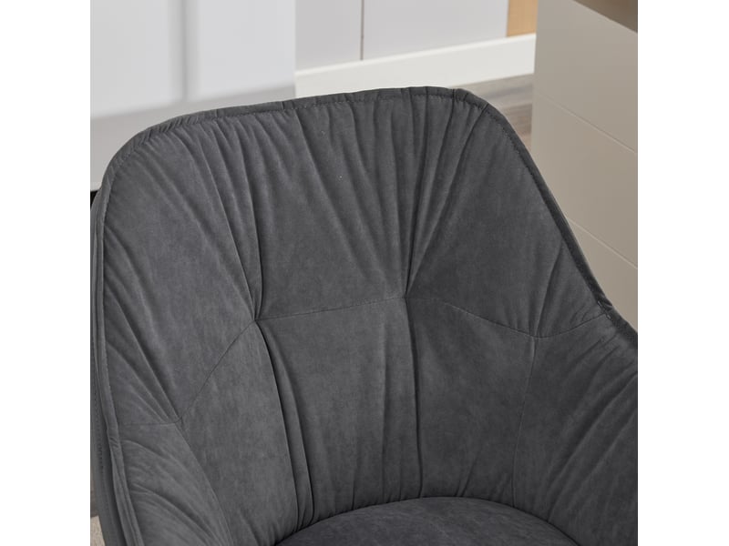 Fauteuil de bureau pivotant avec assise ergonomique et retour automatique, en similicuir gris, 69 × 65 × 46 cm - Conforama E