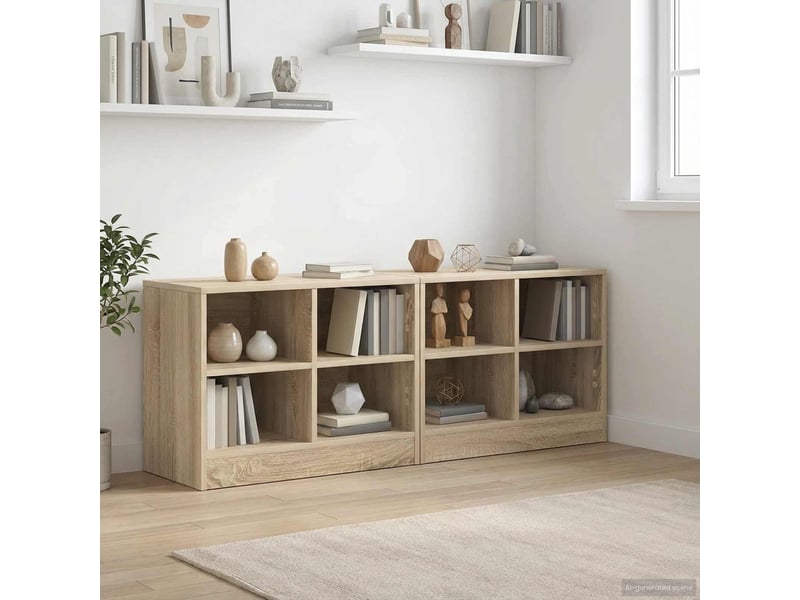  Armoire de lit 2 pièces chêne sonoma 66x33x48 cm  - Conforama B