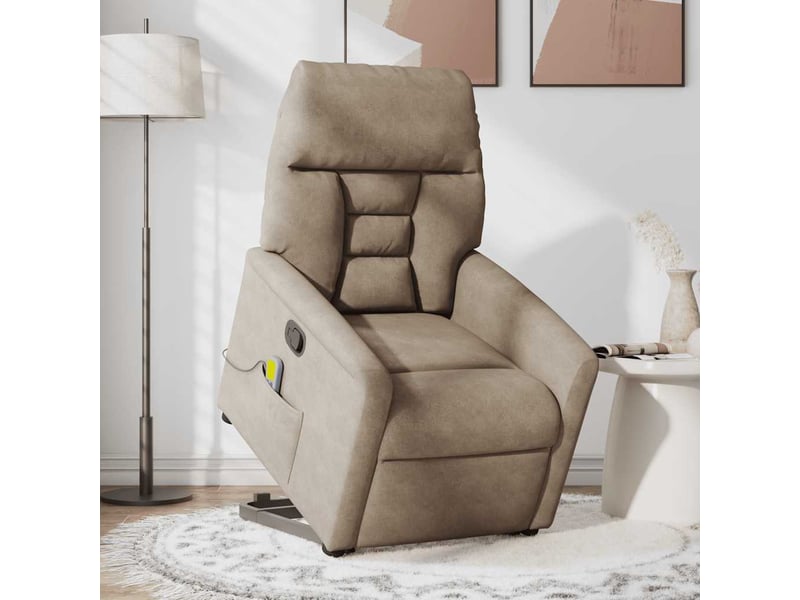 Fauteuil inclinable de massage, fauteuil relax taupe tissu microfibre shl44583 - Conforama B