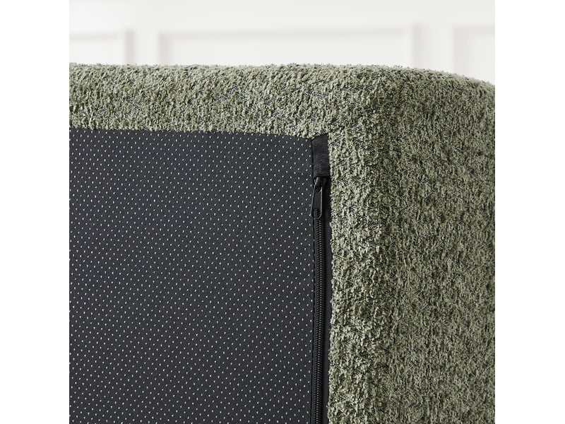 Canapé 2 places 200x95 cm – vert – dossier réglable, 4 configurations et 4 coussins  - Conforama E
