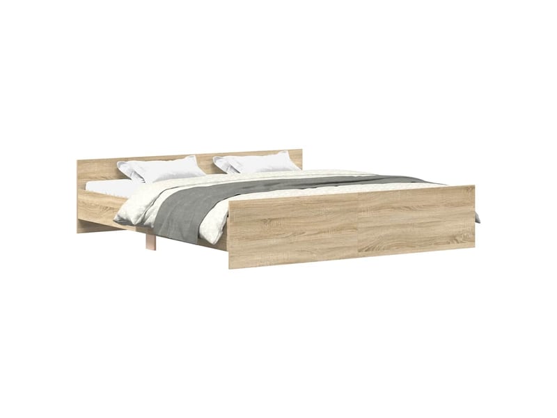  Lit double- lit adulte -  cadre de lit sans matelas chêne sonoma 200x200 cm  - Conforama A
