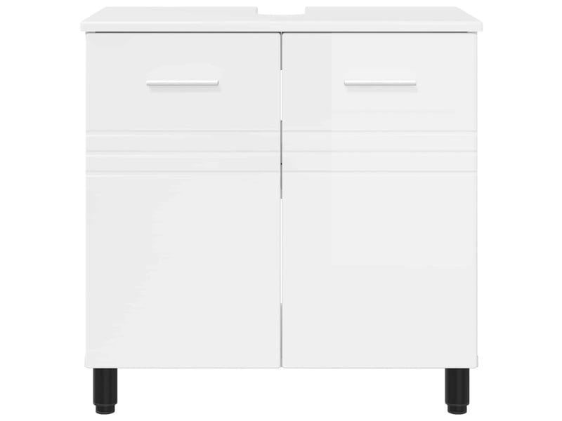  Unité de vanité de salle de bain, meuble de rangement blanc brillant 60x35x60 cm shl3899  - Conforama E