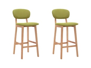 Lot de 2 tabouret de bar, chaise de bar vert tissu shl80439