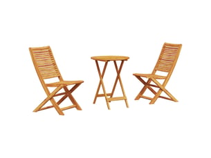 Ensemble bistro pliant 3 pcs marron bois d'acacia massif shl3193