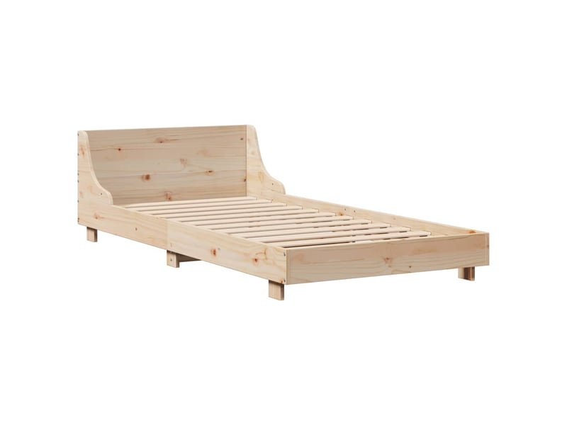  Lit simple- lit adulte -  cadre de lit sans matelas 90x190 cm bois de pin massif  - Conforama B