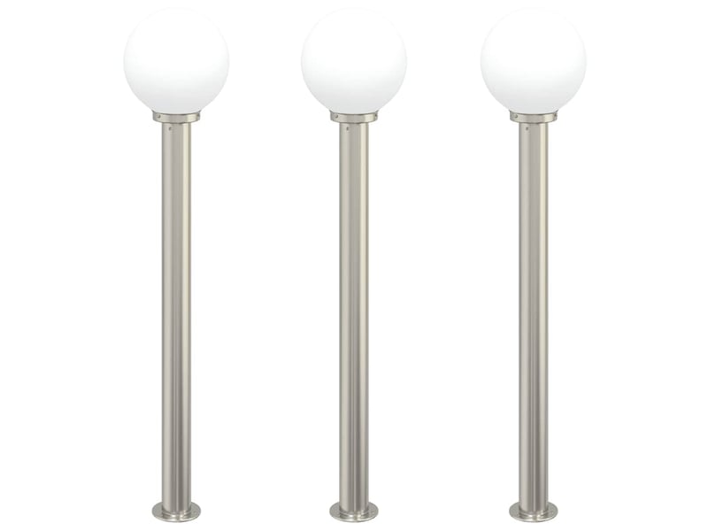  Lot de 3 borne lumineuse 120 cm acier inoxydable ip44  - Conforama A
