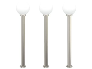 Lot de 3 borne lumineuse 120 cm acier inoxydable ip44