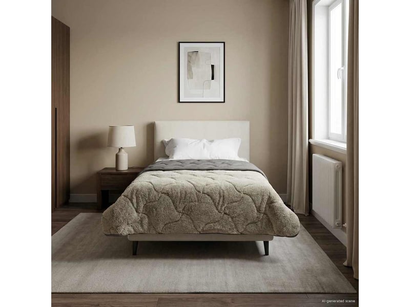  Duvet - couette complet toute l'année matelassé gris clair 155 x 220 cm  - Conforama E