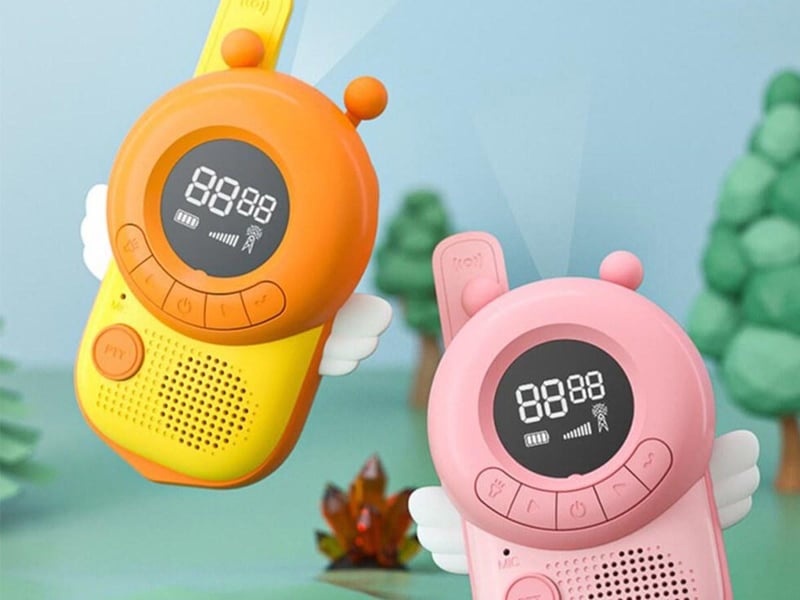  Paire de talkies-walkies pour enfants - 8 canaux pmr446 - lampe torche et vox - design ludique GTK029 - Conforama B
