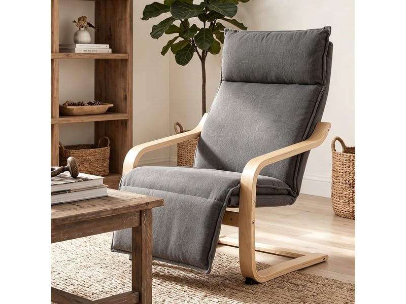 Fauteuil à bascule avec repose-jambes 90x67x105 cm – gris foncé – confort 12 cm et charge 120 kg - Conforama B