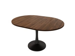 Table à manger ovale extensible 100–140 cm, effet noyer, design moderne
